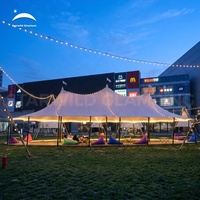 Tente de mariage de luxe en toile de voile : Solution tout-en-un pour la planification d'événements avec structure en poteaux d'acier pour les investisseurs haut de gamme dans les campings