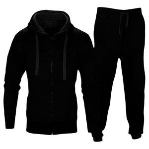 Men's Winter Midnight Fleece Tracksuit Versatile Two-Piece Casual Set Featuring Full-<b>Zip</b> <b>Hooded</b> Jacket Reversible Eco-Friendly - Product Image 1