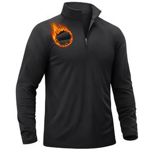 Suéter de algodón con cremallera de un cuarto para hombre, tejido polar de 320 GSM, diseño personalizado, MOQ bajo, directo de fábrica, ajuste personalizado, envío a todo el mundo - Product Image 2