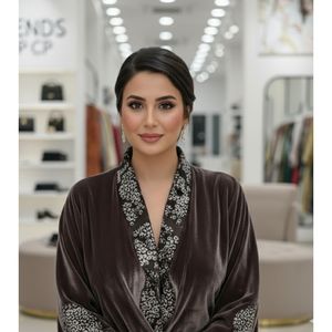 Abaya Kaftan de Luxe Brodé en Micro-Velours avec Ceinture, Taille Naturelle, Respirant, Tenue de Soirée Modeste, Robes du Moyen-Orient - Product Image 6