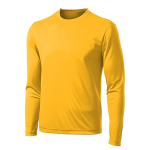 T-shirt unisexe en coton à manches longues, col rond, uni, décontracté, personnalisable avec logo, vêtements vierges, OEM ODM en gros - Product Image 1