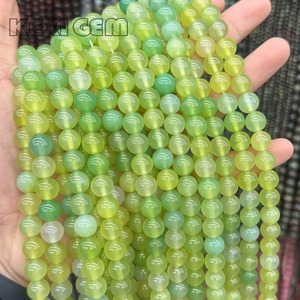 ลูกปัดหินอาเกตสีเขียวธรรมชาติขายส่ง ขนาด 6 มม. 8 มม. 10 มม. ลูกปัดอาเกตสีเขียวธรรมชาติทรงกลมเรียบสำหรับทำเครื่องประดับ - Product Image 6