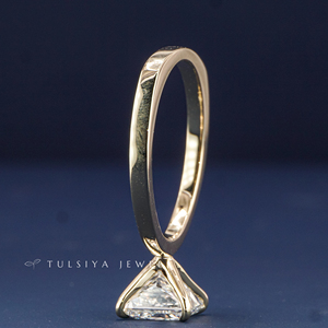 Bague en or massif 14 carats avec diamant synthétique pour femme, bijoux en diamant créé en laboratoire, bague de fiançailles élégante, cadeau, style classique - Product Image 5