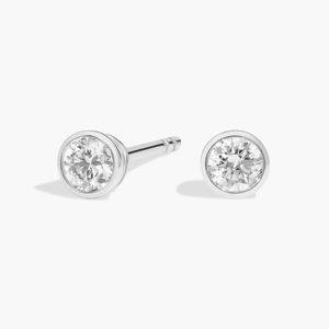 Pendientes de Diamantes Redondos Brillantes Cultivados en Laboratorio, Certificados por IGI, Joyería de Oro de 14K - Product Image 1