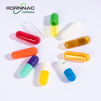 Capsules vides personnalisées de qualité pharmaceutique Kornnac, fabriquées en Chine, tailles 000-5, impression circulaire, pour compléments alimentaires et médicaments