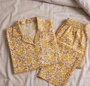 Pijama de Algodón Puro Estampado a Mano para Mujer, Suministro al por Mayor, India - Product Image 1