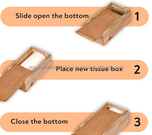 Boîte de papier de soie en bois MDF émaillé Poignées en bois pour servir des fruits, du café et du thé Aliments pour le petit déjeuner lors des mariages et des fêtes - Product Image 6