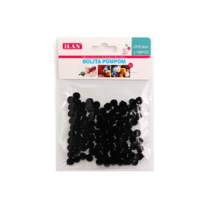 Palline Pompom ILAN 0,8 cm Nere 100 Pezzi Decorazioni Artigianali - Product Image 1