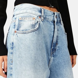 Jeans de Mezclilla de Cintura Alta y Pierna Recta en Azul Claro, de Alta Calidad y Gran Venta, para Mujer, Casuales de Invierno, de Algodón - Product Image 5