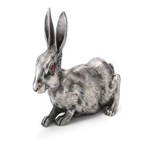 Sculpture de lapin en aluminium coulé de qualité supérieure, figurine décorative en métal pour jardin, patio et pelouse - Product Image 4