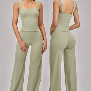 Womens Custom Fitness Yoga Wear Pants Yoga <b>Set</b> Flare Leggings <b>Set</b> Yoga Outfit Activewear <b>Gym</b> Bra Top <b>Set</b> Ladies <b>Gym</b> Wear - Product Image 5
