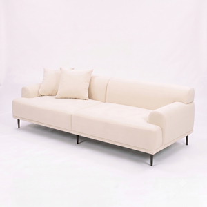 Wide 220 x <b>Deep</b> 85 cm Wood Couch Foam Fabric Two Seat Vietnam Minimalism Home Natural Wood Couch Sofa - Product Image 2