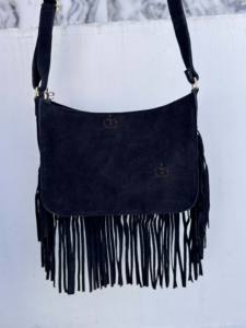 Sac bandoulière en cuir à franges de fourrure de vache, patchs en fourrure de vache, sac à main en cuir de vachette, sacs à bandoulière tendance style gypsy, vente en gros - Product Image 4