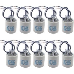 10 Portalampade in Ceramica E26/E27 con Attacco a Vite Standard Medio, Cavo per Lampadine Alogene Standard per Illuminazione Standard Media - Product Image 1