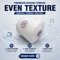 Fil à broder et à crocheter épais, semi-mat, TFO, haute ténacité, filé en anneau, 16s/2, 100% polyester, écologique, résistant à l'abrasion
