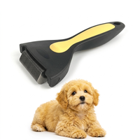 Peignes démêlants Everrsharp Pro 2 faces en plastique jaune et acier inoxydable pour animaux de compagnie – Outil efficace pour éliminer les poils morts chez les chiens et les chats – Fabriqué à Taïwan