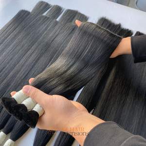 Extensiones de cabello humano real vietnamita de alta calidad de grado 12A, color negro a granel recto, proveedor mayorista de varios colores - Product Image 6