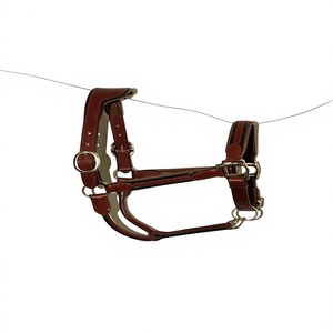 Venta al por mayor: Cabestro de cuero con cuerda de diseño personalizado ERHNH-0089 para deportes ecuestres, con acolchado suave, herrajes de aleación, duradero y cómodo para caballos. - Product Image 4