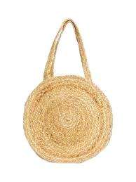 Sac fourre-tout rond en jute fait main, écologique, en fibres naturelles, pour les courses - Product Image 3