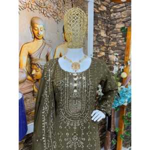 Top y pantalones de fiesta para mujer de diseñador con hermoso Conjunto elegante Dupatta - Product Image 2