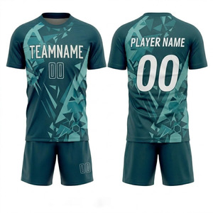 ชุดเสื้อฟุตบอลแบบซับลิเมชั่นสั่งทำพิเศษ แขนสั้น ยูนิเซ็กซ์ ผ้าโพลีเอสเตอร์ซับเหงื่อ แห้งเร็ว ลายพิมพ์/ลายตัวอักษร/สีพื้น สำหรับทีม ชุดยูนิฟอร์มผู้ใหญ่ ฤดูร้อน - Product Image 1