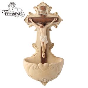 Figura Decorativa de Resina de Lujo Pintada a Mano, Diseño Veronés - San Benito (Color Claro) - Decoración del Hogar, Estilo Europeo, 7.5x7.5x23CM - Product Image 6