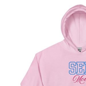 เสื้อฮู้ดปักลายสำหรับทุกเพศ สีชมพูอ่อน เสื้อสวมหัวมีฮู้ด ผ้าฟลีซนุ่ม สวมใส่สบายๆ ทุกวัน สไตล์โคซี่ - Product Image 5