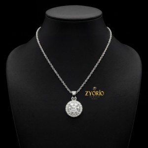 Collar con Colgante de Diamantes de Plata de Ley 925 Clásico, Joyería de Lujo para Mujer, Compromiso, Boda, Fiesta, Aniversario, Elegante para Uso Diario - Product Image 3