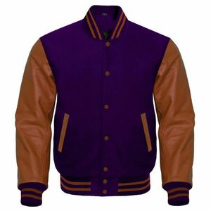 แจ็คเก็ตเบสบอลแบบขายส่ง ปรับแต่งได้สำหรับผู้ชายและผู้หญิง สไตล์ Letterman ปักลายเชนิลล์ กันน้ำ ทำจากขนสัตว์ 100% ระบายอากาศได้ดี - Product Image 3