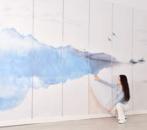 Revêtement mural continu SXP, peinture murale paysagère avec <span class=keywords><strong>motif</strong></span> continu, décoration murale artistique SXP pour l'intérieur - Product Image 5