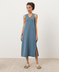 Vestido de Tirantes Personalizado 100% Algodón para Mujer, Elegante Vestido Casual de Verano de Longitud Midi con Cintura Natural, Venta al por Mayor de Fábrica - Product Image 1
