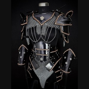 Conjunto de Armadura de Fantasía, Latón Plateado y Malla de Vidrio, Artesanía Soldada, Forma Irregular, Imitación Antigua Moderna - Product Image 1