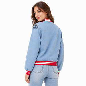 Heritage Masonic Regalia Delta | Sigma Embroidery Ladies Denim <b>Jeans</b> Jacket | Sorority <b>Embroidered</b> Women Customized Delta Sigma - Product Image 3