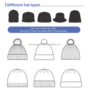 Nardon Apparel Etiqueta de moda Hombres Mujeres Adultos Niños Acrílico Crochet Warm Skull Caps Logotipo personalizado Gorro de punto de invierno - Product Image 3