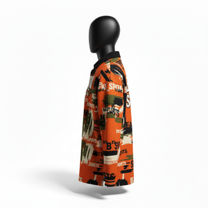 Camiseta de Rugby para Hombre, GSM Premium, Poliéster Interlock, Naranja y Negro, Impresión por Sublimación, Logotipo Bordado, Camiseta de Rugby para Hombre, Estilo Polo - Product Image 3