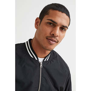 Blouson aviateur OEM personnalisé coupe-vent zippé épais en laine/polyester pour homme, imperméable et respirant, réversible - Product Image 3