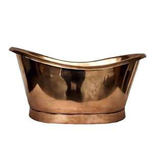 Bañera Ovalada Moderna Hecha a Mano 100% Cobre para Uso Doméstico y Hotelero, Ecológica, Brillante, Pulida y Lacada - Product Image 1
