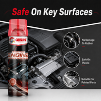 Nettoyant pour compartiment moteur Getsun, aérosol dégraissant, spray anti-taches d'huile, anti-poussière, sûr pour les surfaces automobiles, le plastique, le caoutchouc et la peinture