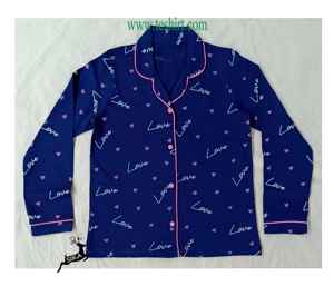 Conjunto de Pijama de Alta Calidad para Uso Diario, Ecológico, Transpirable, de Punto, con Estampado Floral, 100% Algodón, Sin Mangas, Largo hasta la Rodilla - Product Image 3