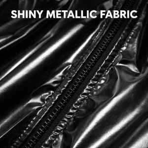 Veste à capuche pour homme, légère, métallique, à manches longues, scintillante, style trench-coat de discothèque - Product Image 6