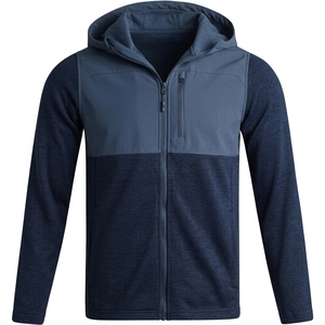 <b>Men's</b> Hooded Fleece <b>Jacket</b> Full Zip Solid Color Casual Windproof Polyester Outerwear Autumn Wear - Product Image 2