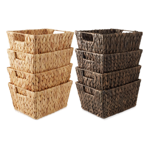 Handwoven Eco-friendly Set 4 Water Hyacinth Storage <b>Bins</b> for Shelves Storage Baskets for Organizing Wholesale from Vietnam - Product Image 3