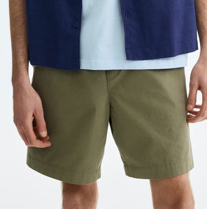 Pantalones Cortos Bermuda para Hombre, Talla Grande, Cintura Media, Color Sólido, Algodón, con Cordón Ajustable y Bolsillos - Product Image 4