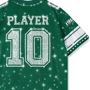 เสื้อฟุตบอลอเมริกันทรงบ็อกซี่สไตล์เรโทร แบบสั่งทำพิเศษสำหรับผู้ชาย ทรงโอเวอร์ไซส์ ตัดสั้น ผ้าตาข่าย ประดับคริสตัล พิมพ์ลายแบบซับลิเมชั่น สตรีทแวร์ Y2K - Product Image 5