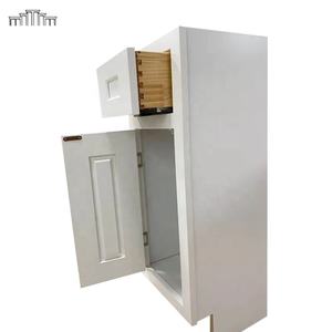 Estructura de inserción de madera de abedul de nogal Natural contemporáneo Cierre suave Superposición parcial Shaker Cajón Puerta Base Incrustaciones Armarios de cocina - Product Image 4