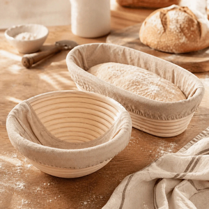 BEST SELLER Sustainable Rattan Flexible Bread Bowl Cake Mold Full <b>Set</b> Natural <b>Baking</b> Tool Dishwasher & Oven-Safe 40x25cm - Product Image 6