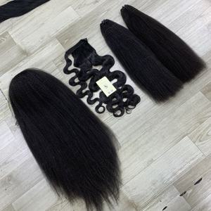 Pelucas de Cabello Vietnamita con Ondas Suaves, Estilo Cola de Caballo, Cutículas Alineadas, Cabello Rizado, Encaje Frontal Suizo 5x5 HD, Gran Venta - Product Image 3