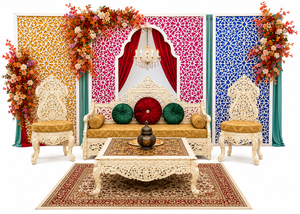 Indian Indoor Wedding Stage Metal <b>Frames</b> Elegant Wedding Stage Laser Cut Pattern Panels Floral Carved Laser Cut Panels - Product Image 5
