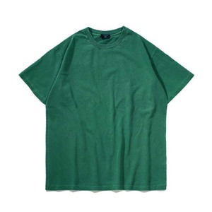 Camiseta de Manga Corta para Hombre, Cuello Redondo, Talla Grande, Color Sólido, Estilo Casual, 100% Algodón Jersey, Diseño Liso Teñido - Product Image 4