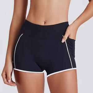 Shorts de sport pour femmes, taille haute, personnalisés, pour l'été, yoga, course, effet push-up, double face brossée, extensibles, vente en gros - Product Image 4